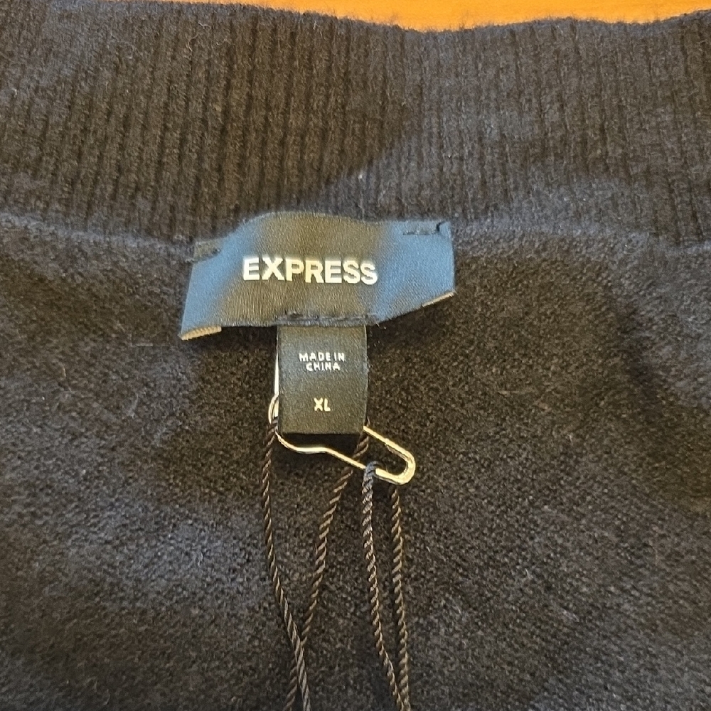 Express Black Cardigan with Puff Sleeves - Picture 6 of 8
